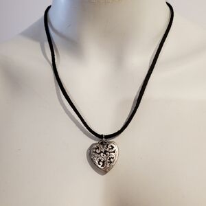 Vintage Gothic Heart Medallion Necklace